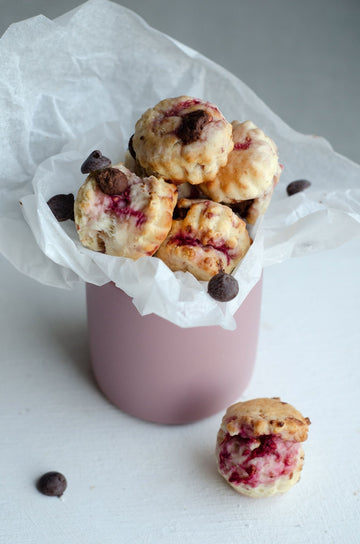 Raspberry and Dark Choc Scones