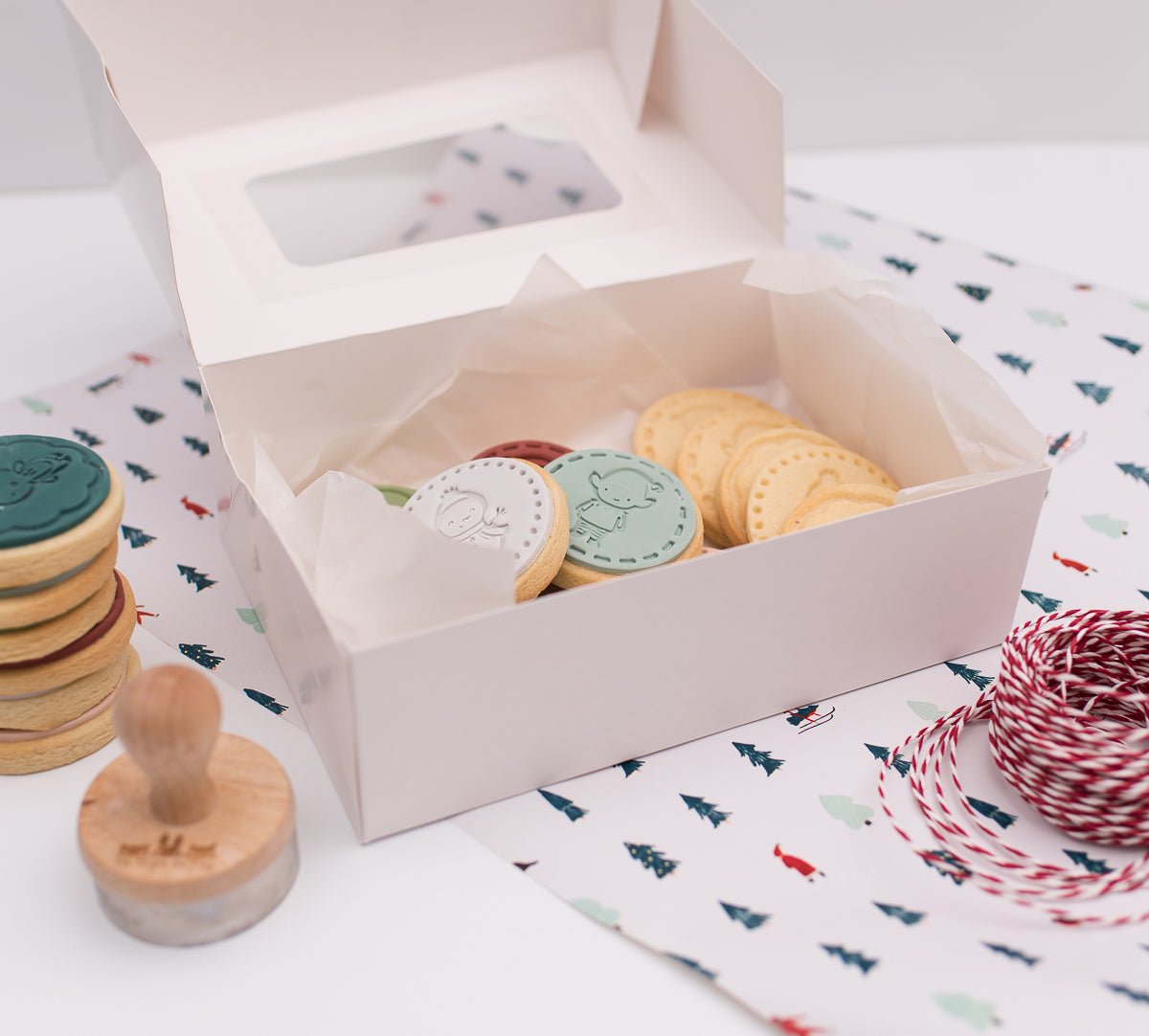 christmas cookie stamps in a gifting box