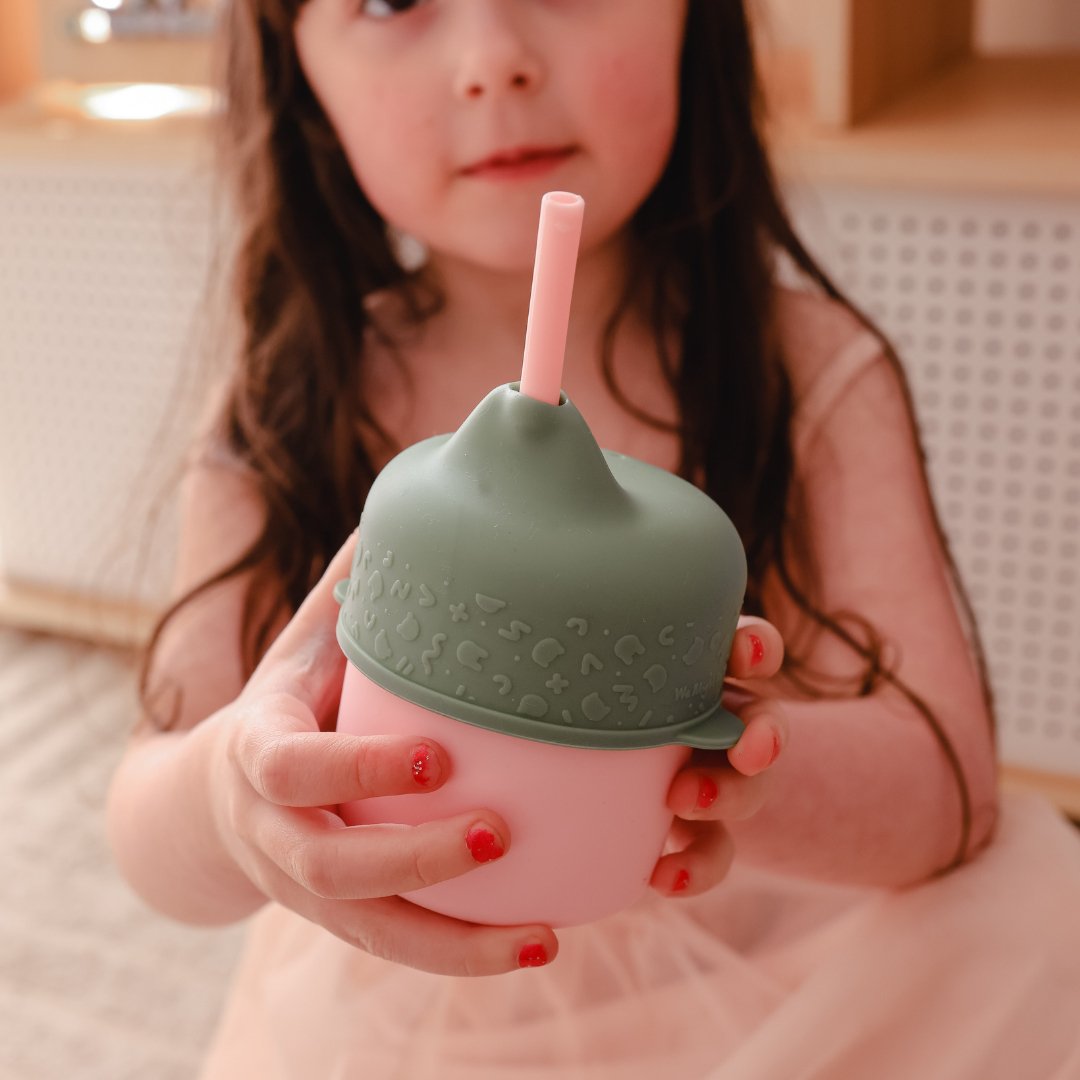 The Sippie Lid - The No-Spill Sippy Cup Lid with Straw in Sage