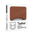 Our silicone bear teething ring in chocolate brown