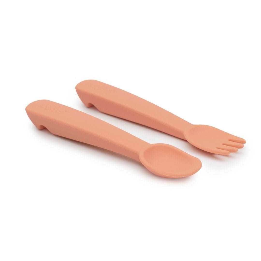 Feedie® Fork & Spoon Set - Dark Peach