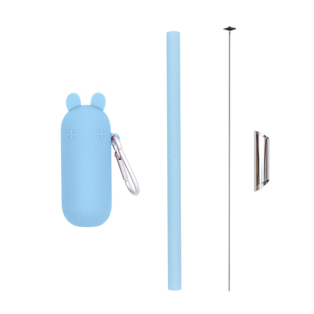 Keepie + Bubble Tea Straw Set - Powder Blue