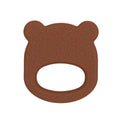 Our silicone bear teething ring in chocolate brown