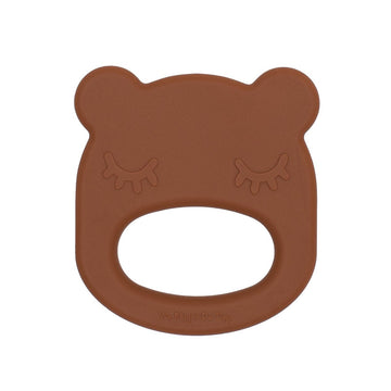 Our silicone bear teething ring in chocolate brown