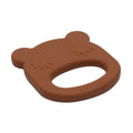 Our silicone bear teething ring in chocolate brown