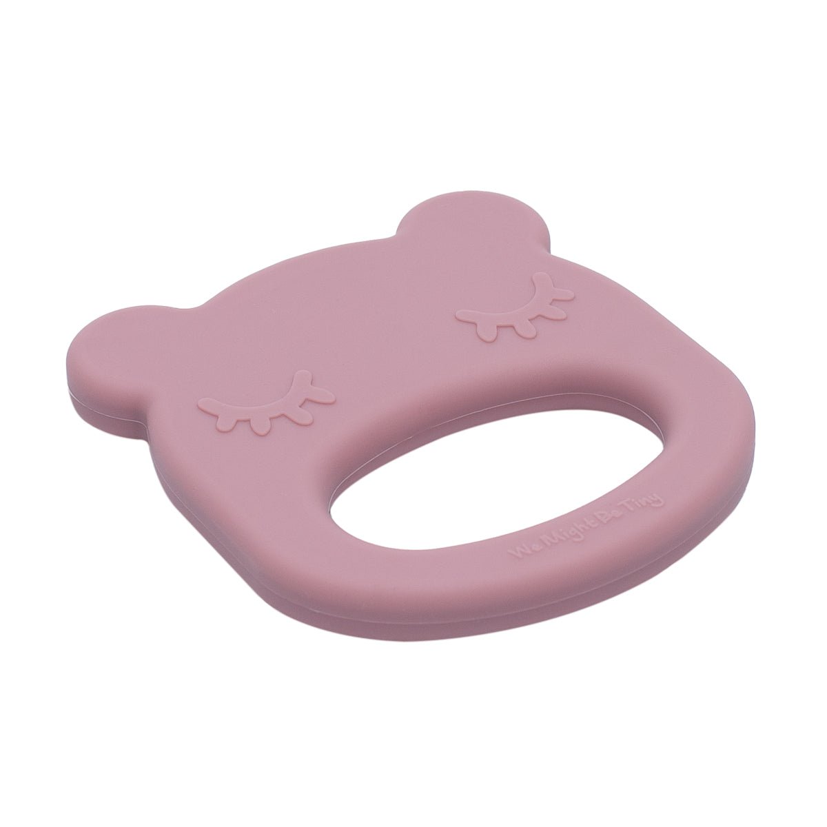 Our silicone bear teething ring in Dusty Rose