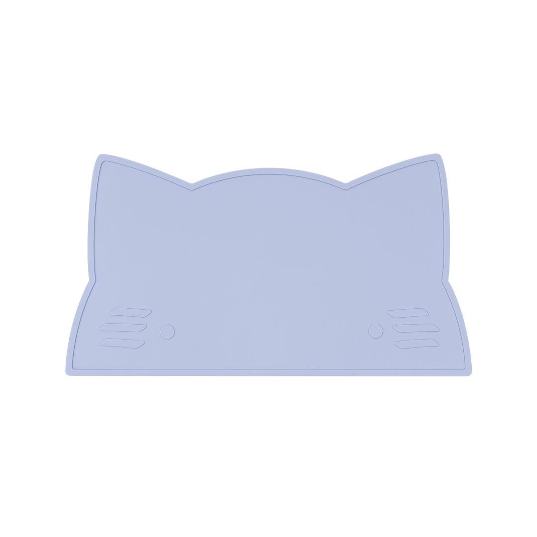 Silicone cat kids placemat in the shade powder blue